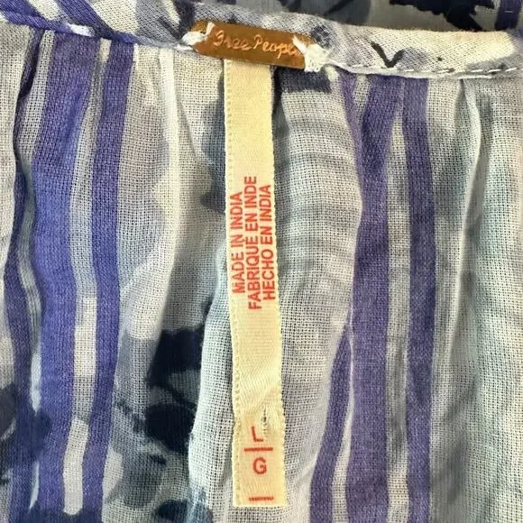 Free People Dainty Ruffle Cottage Garden Wonders Maxi Dress in Blue Combo Large - Picture 12 of 14